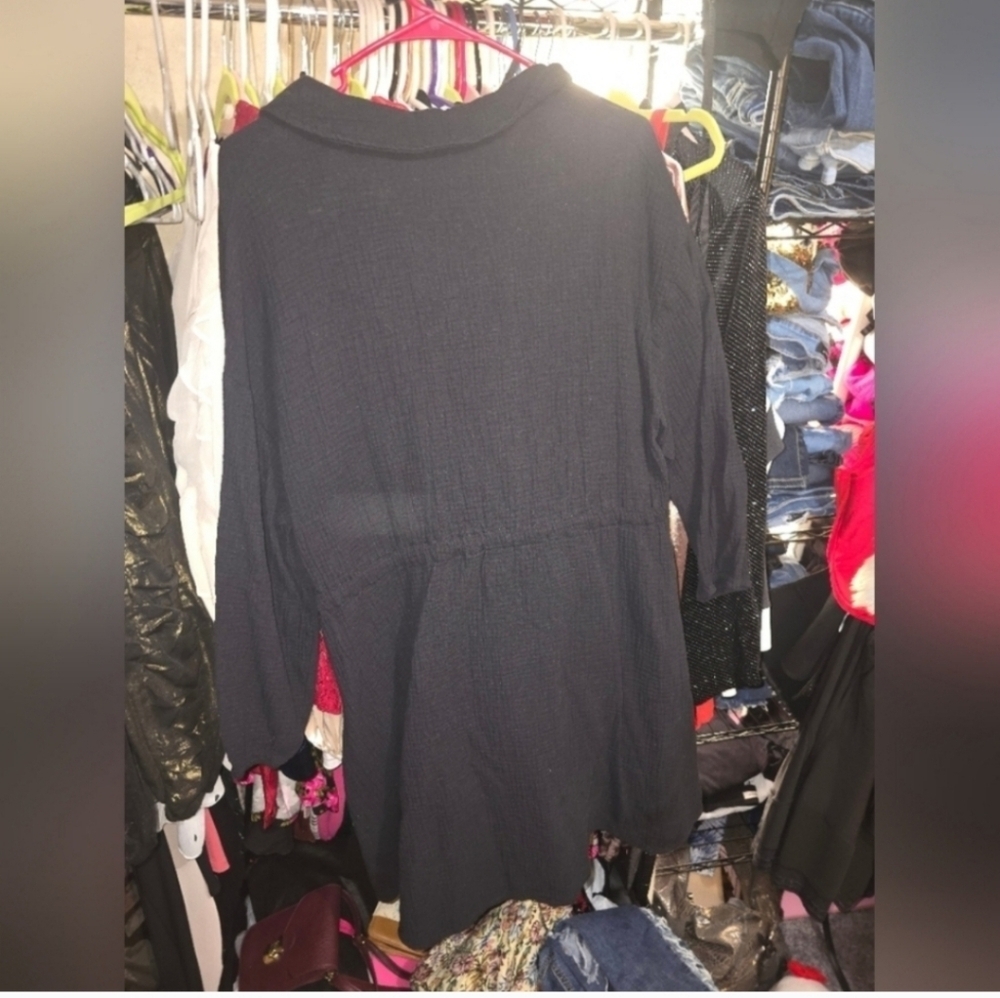 Boutique Button Up Collared Neck Drawstring Shirt… - image 5